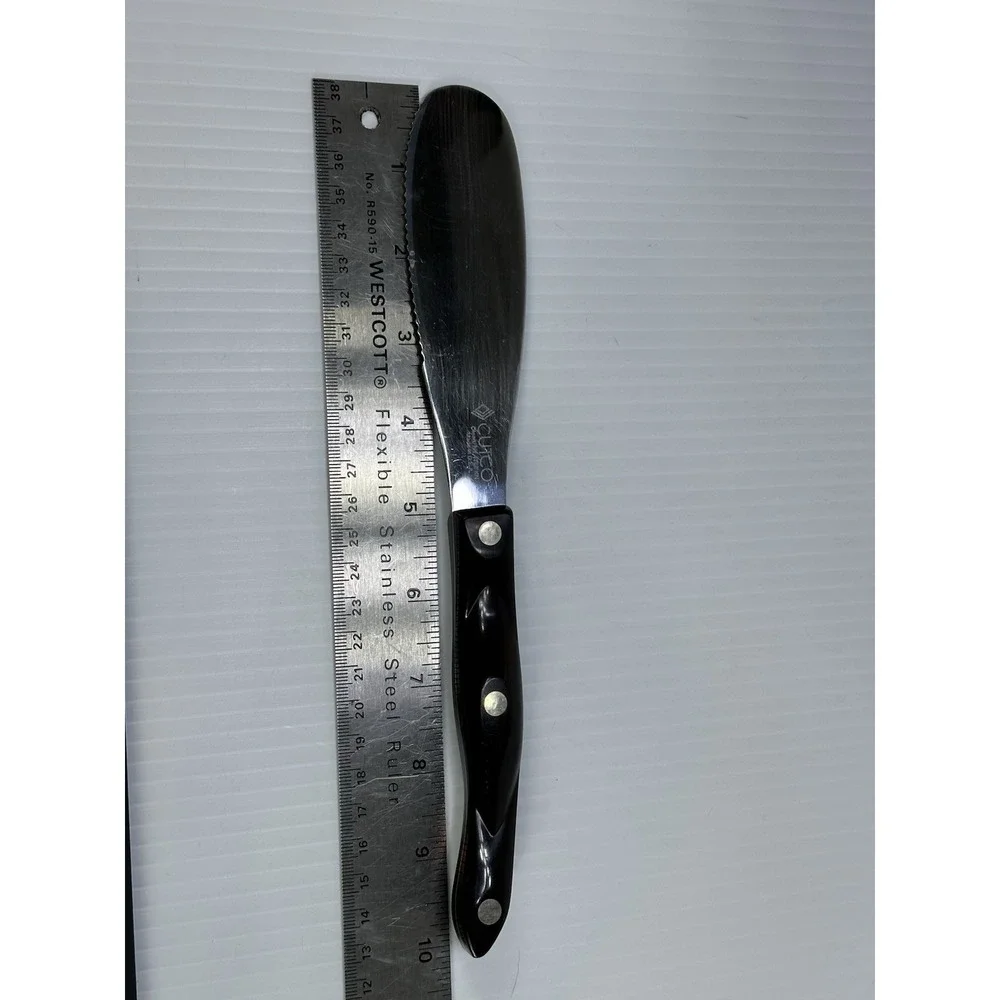 CUTCO Classic 1768 KN Spatula Spreader Serrated Knife Dark Brown Handle USA
